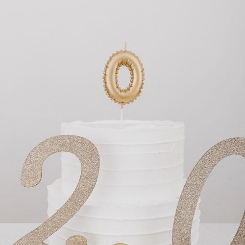 Bougie Chiffre Effet Ballon - Or (8cm)