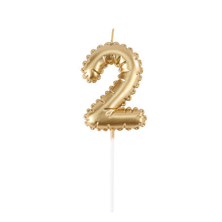 Bougie Chiffre Effet Ballon - Or (8cm)