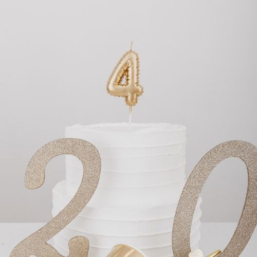 Bougie Chiffre Effet Ballon - Or (8cm)