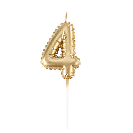 Bougie Chiffre Effet Ballon - Or (8cm)
