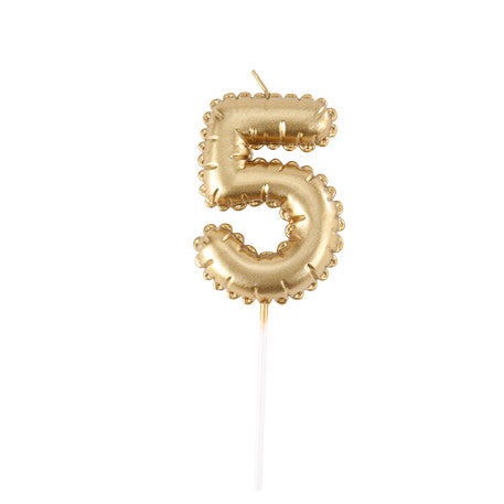 Bougie Chiffre Effet Ballon - Or (8cm)