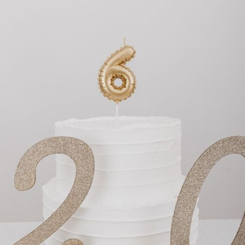 Bougie Chiffre Effet Ballon - Or (8cm)