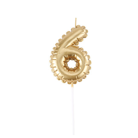 Bougie Chiffre Effet Ballon - Or (8cm)