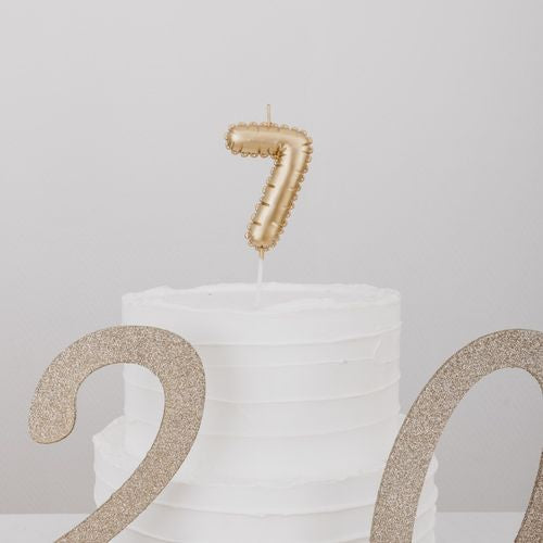 Bougie Chiffre Effet Ballon - Or (8cm)