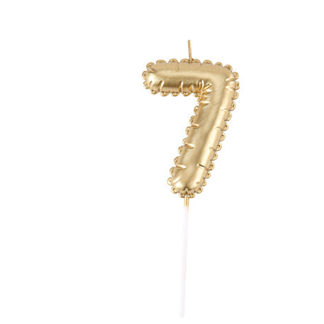 Bougie Chiffre Effet Ballon - Or (8cm)