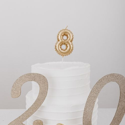 Bougie Chiffre Effet Ballon - Or (8cm)