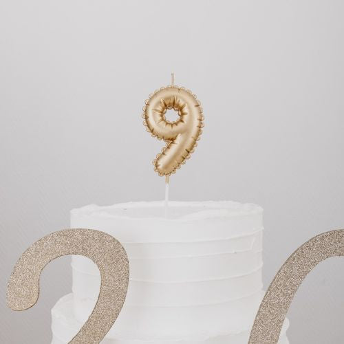 Bougie Chiffre Effet Ballon - Or (8cm)