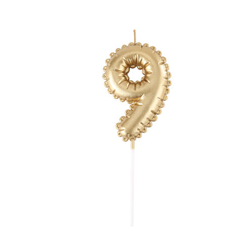 Bougie Chiffre Effet Ballon - Or (8cm)