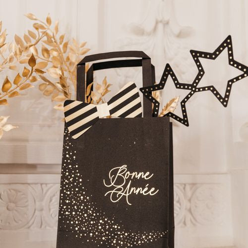 Kit Photobooth "Bonne Année" Midnight - Noir et Or (10pcs)