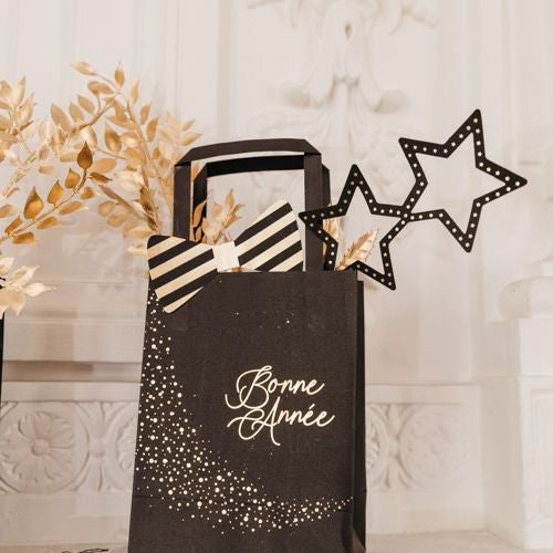 Kit Photobooth "Bonne Année" Midnight - Noir et Or (10pcs)