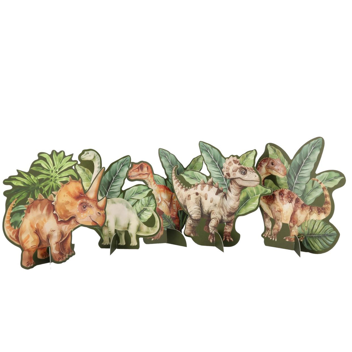 Décorations à poser Dinosaures papier vert (6 pièces)