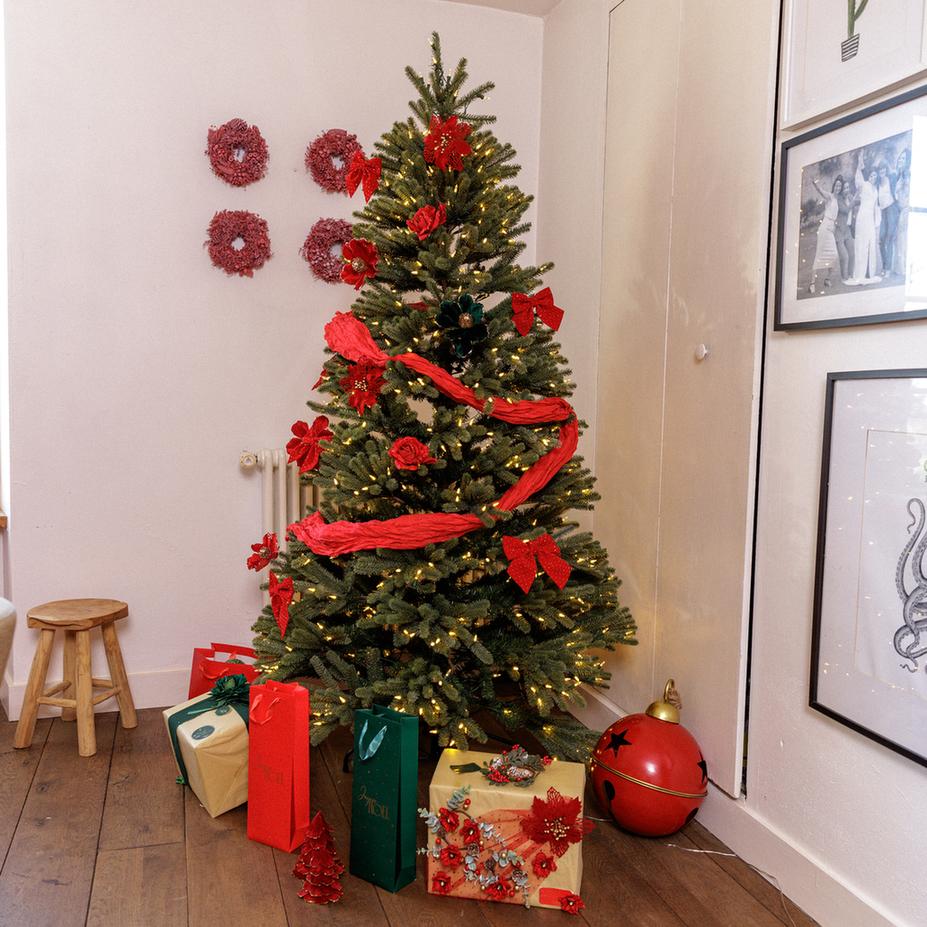 Sac pour bouteille "Joyeux Noël" - Vert et Or