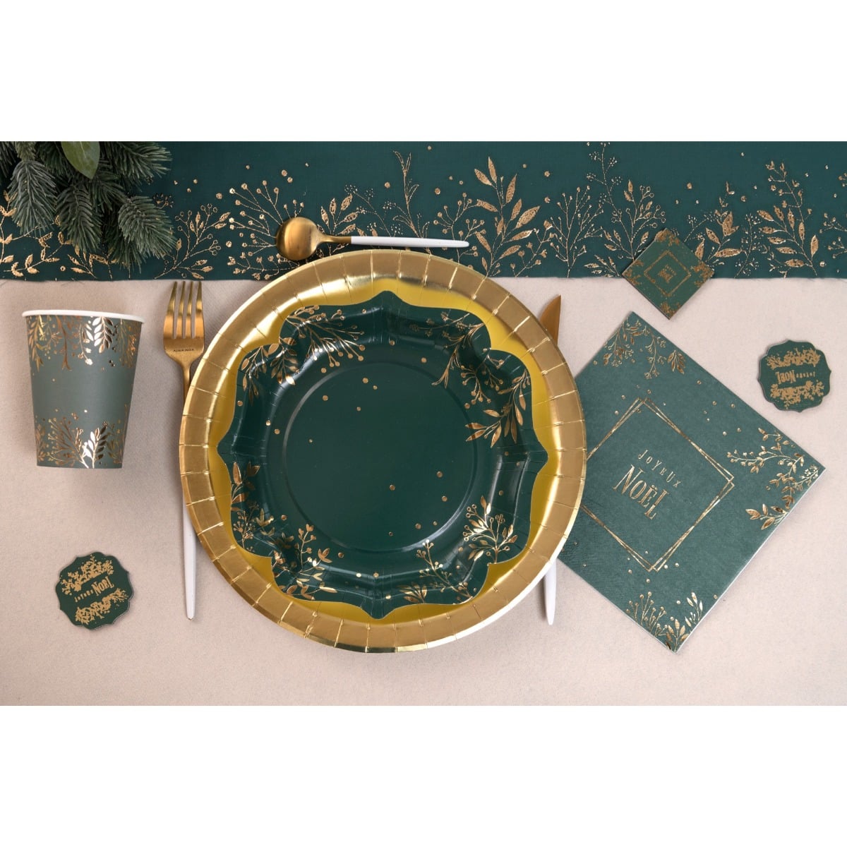Gobelets - Feuilles d'hiver Vert (10pcs)