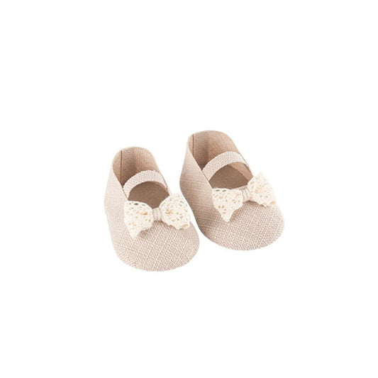 Contenants - Ballerines effet lin et noeud dentelle