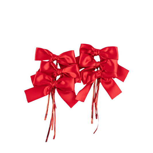 Nœuds en Tissu Rouge 7x7cm (6pcs)