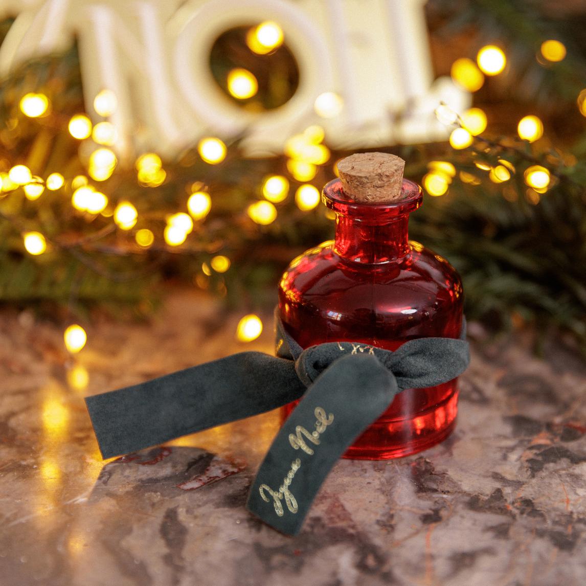 Ruban "Joyeux Noël" Velours Vert et Or (1,8cm x 3m)
