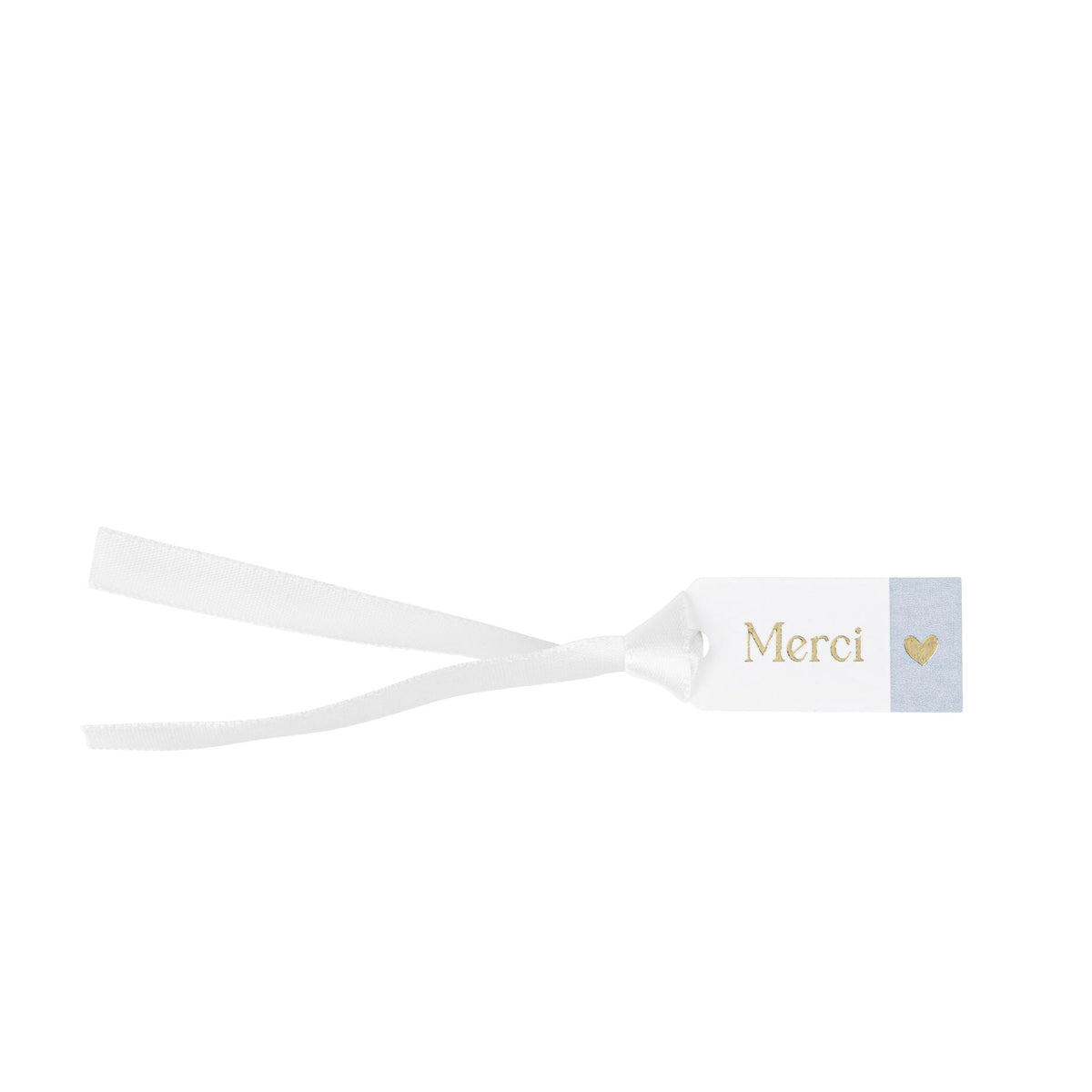 Étiquettes Merci Blanc et Or avec ruban satin (10pcs)