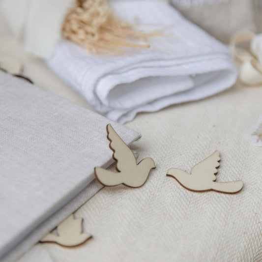 Confettis en bois - Colombes (24pcs)