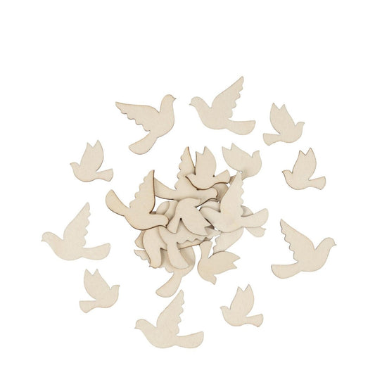 Confettis en bois - Colombes (24pcs)