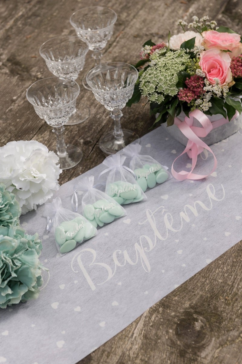 Chemin de table Baptême tnt (5m)