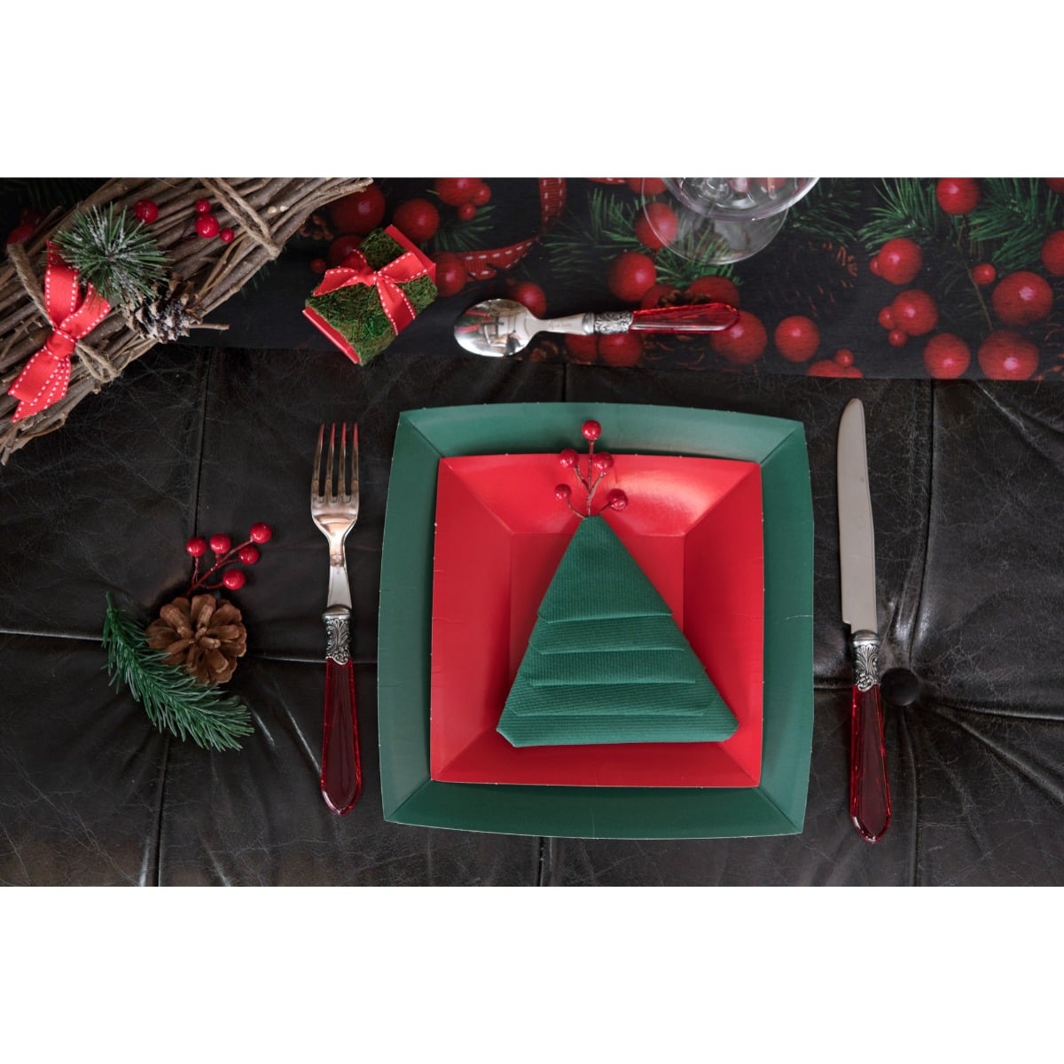 Assiettes carrées 18cm & 23cm(10pcs)