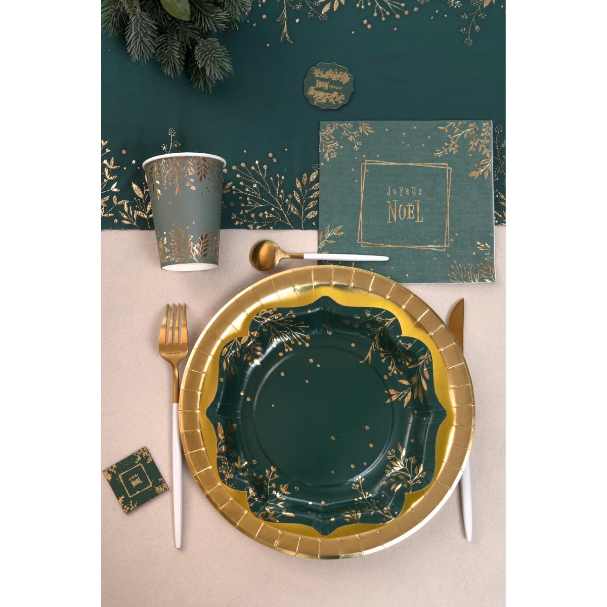 Gobelets - Feuilles d'hiver Vert (10pcs)