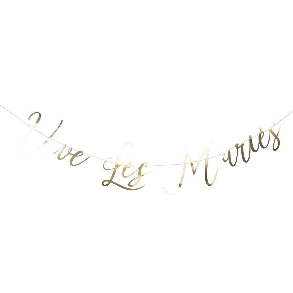 Guirlande Vive les mariés papier or (1,8 m)