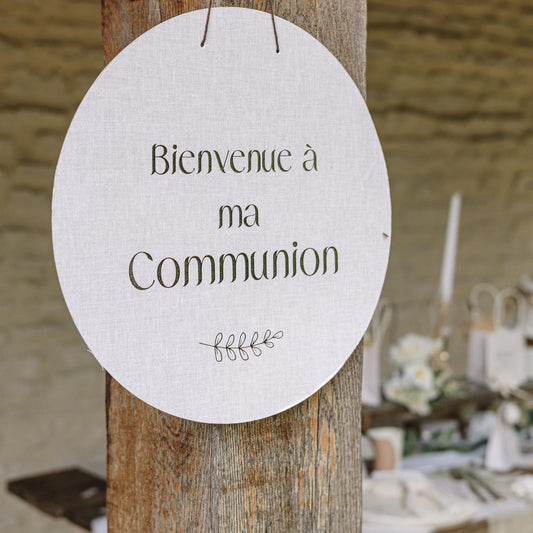 Pancarte "Bienvenue à ma Communion"