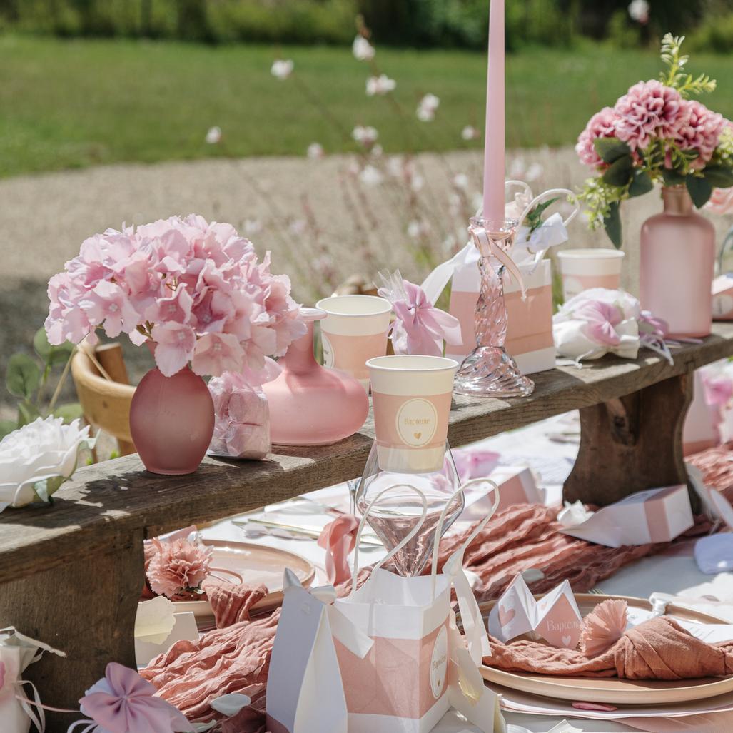 Gobelets - Baptême Rose (8pcs)