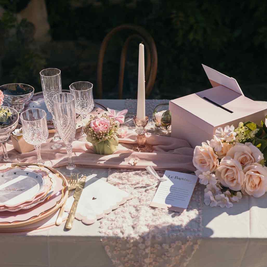 Gobelets - Baptême Rose (8pcs)