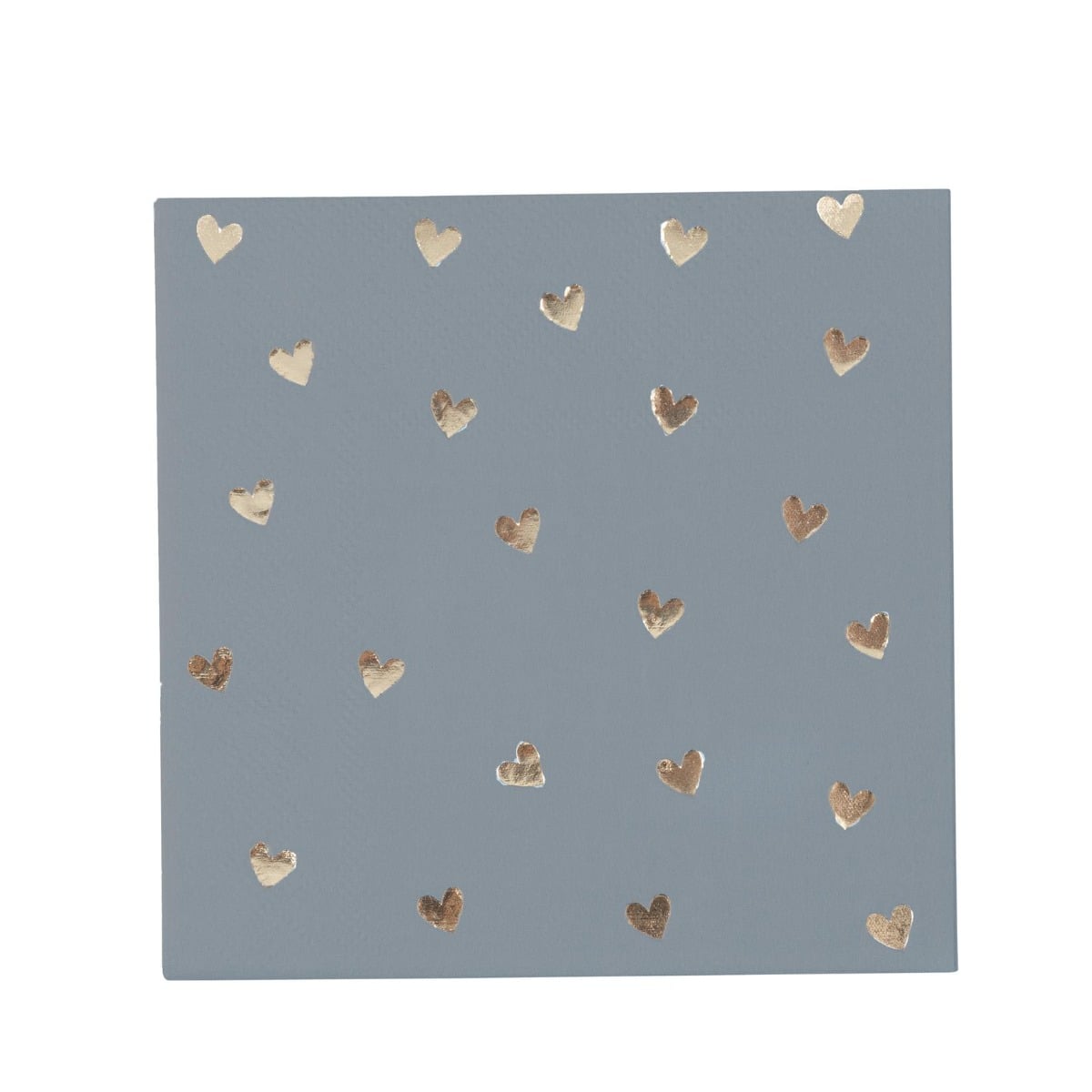 Serviettes cocktail - Coeurs Bleu Or