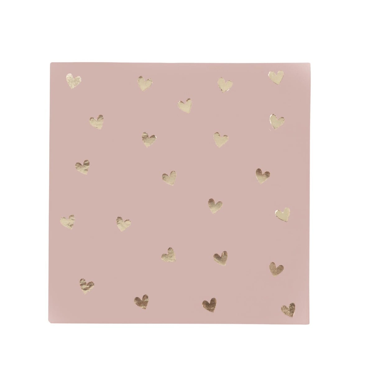 Serviettes cocktail - Coeurs Rose Or