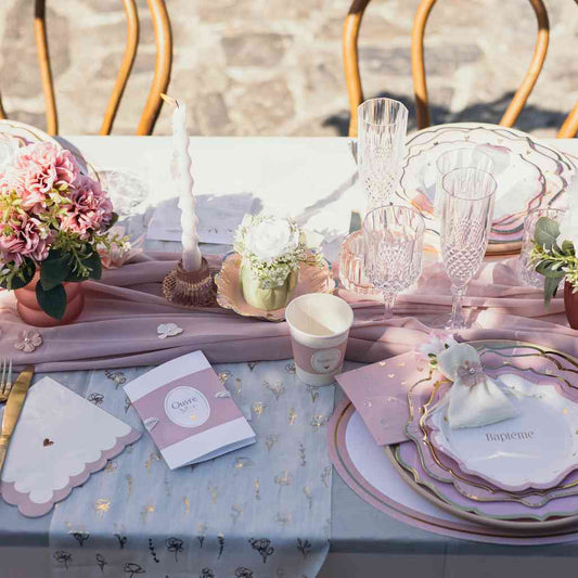 Serviettes cocktail - Coeurs Rose Or