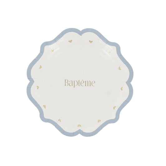 Assiettes Baptême - Bleu