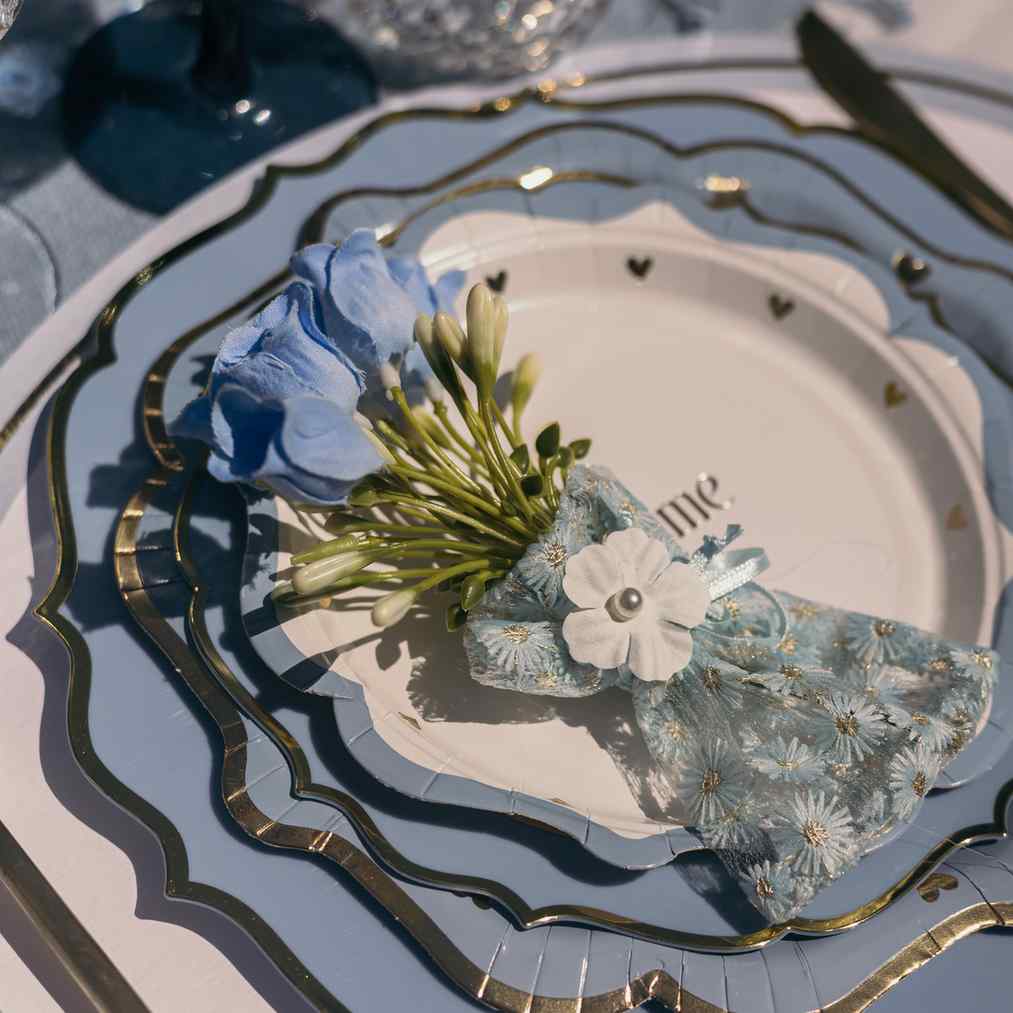 Assiettes Baptême - Bleu