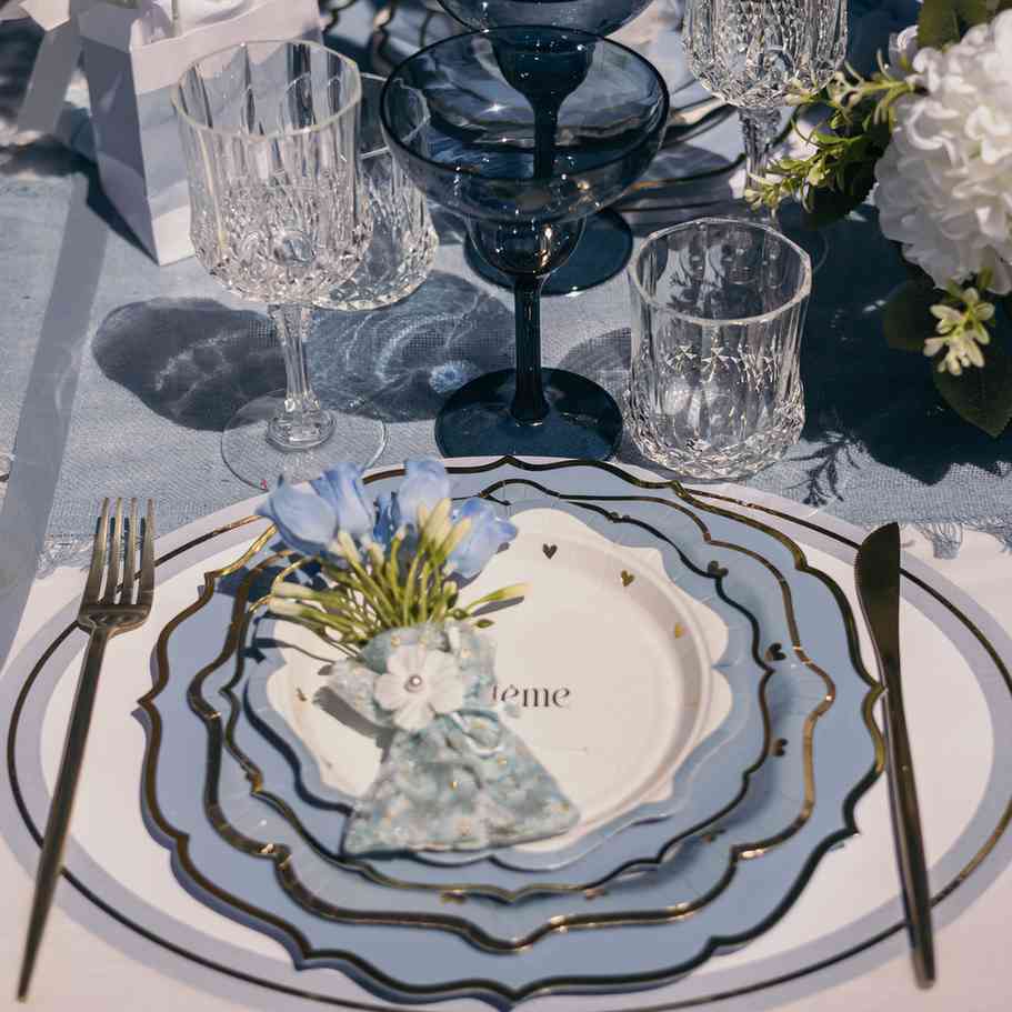 Assiettes Baptême - Bleu