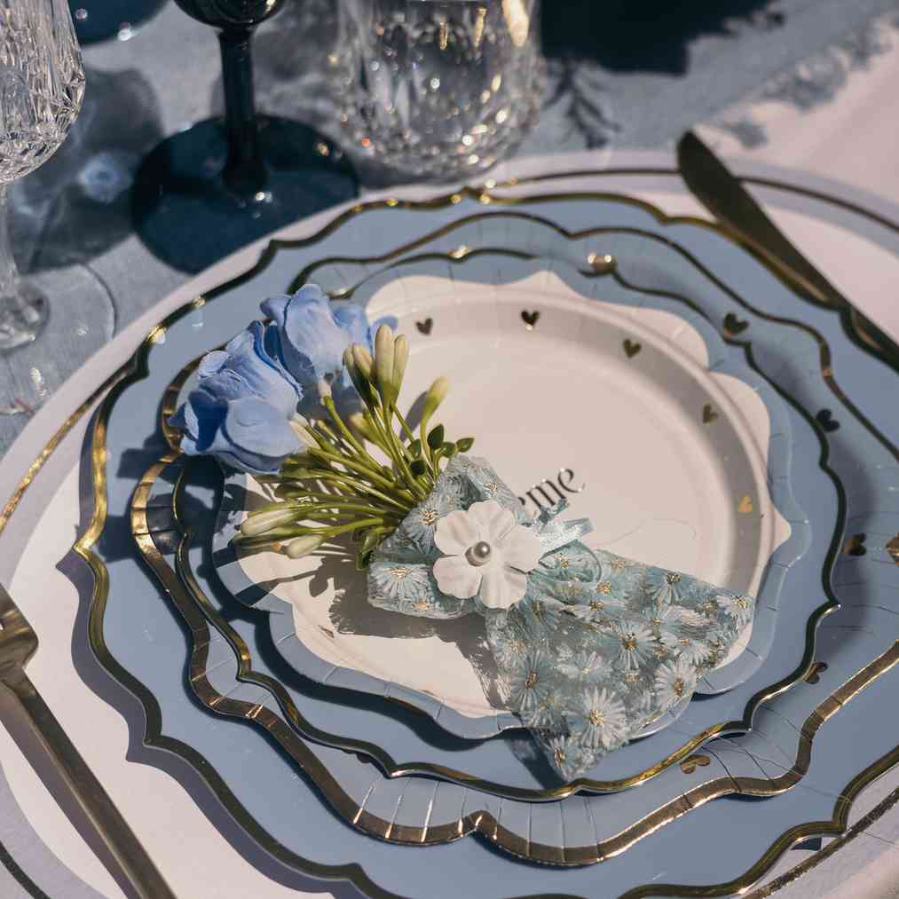 Assiettes Baptême - Bleu