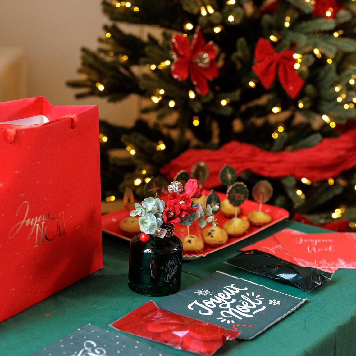 Sachets alimentaires de Noël à fermeture adhésive 8,5x16cm (10pcs)