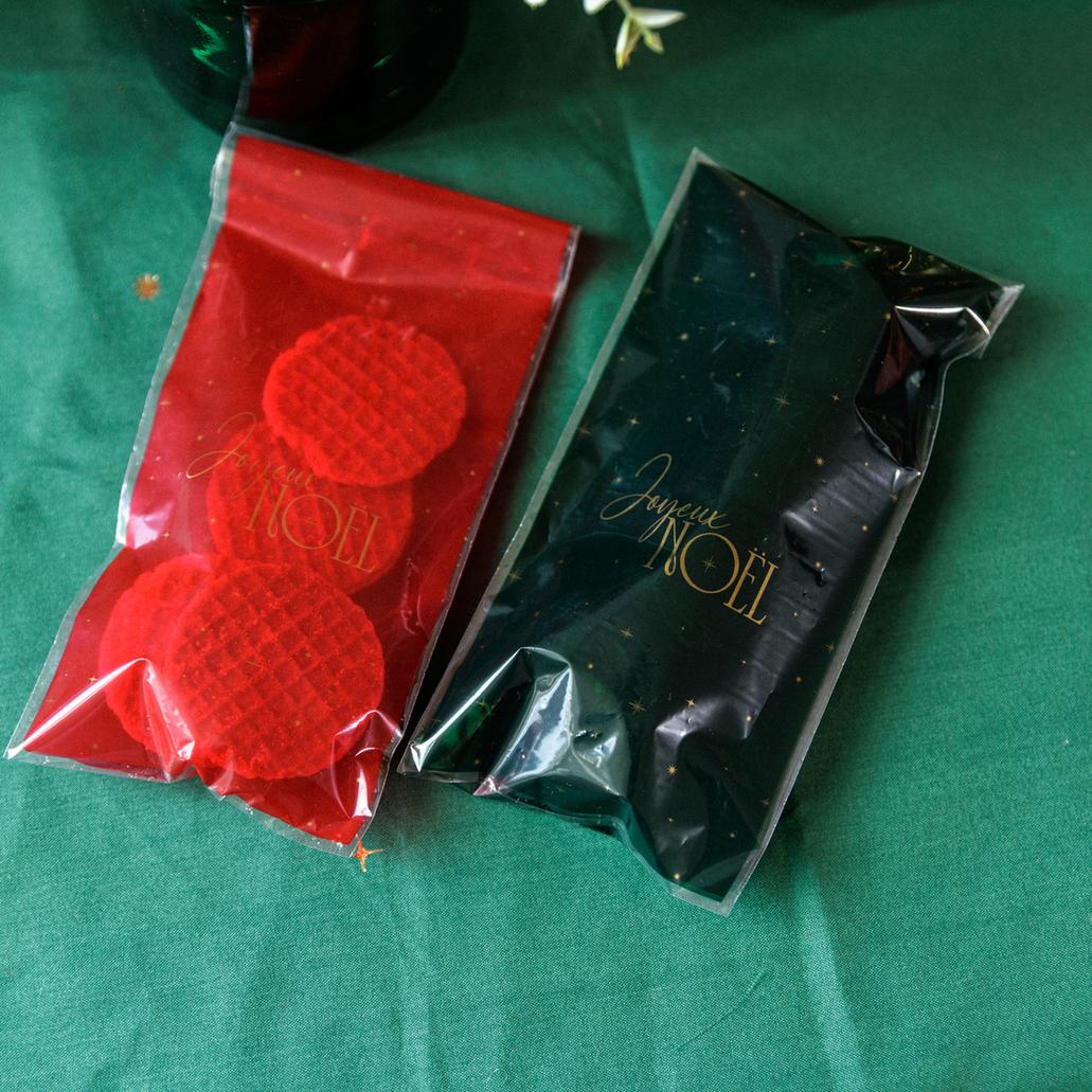 Sachets alimentaires de Noël à fermeture adhésive 8,5x16cm (10pcs)