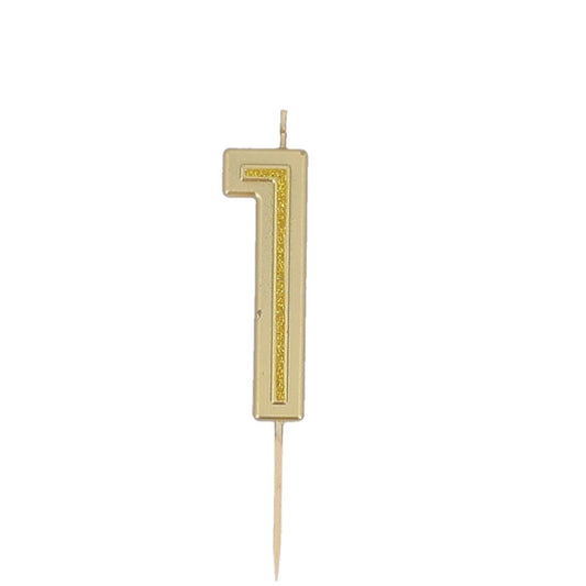 Bougie Chiffre Métallisé et Paillettes