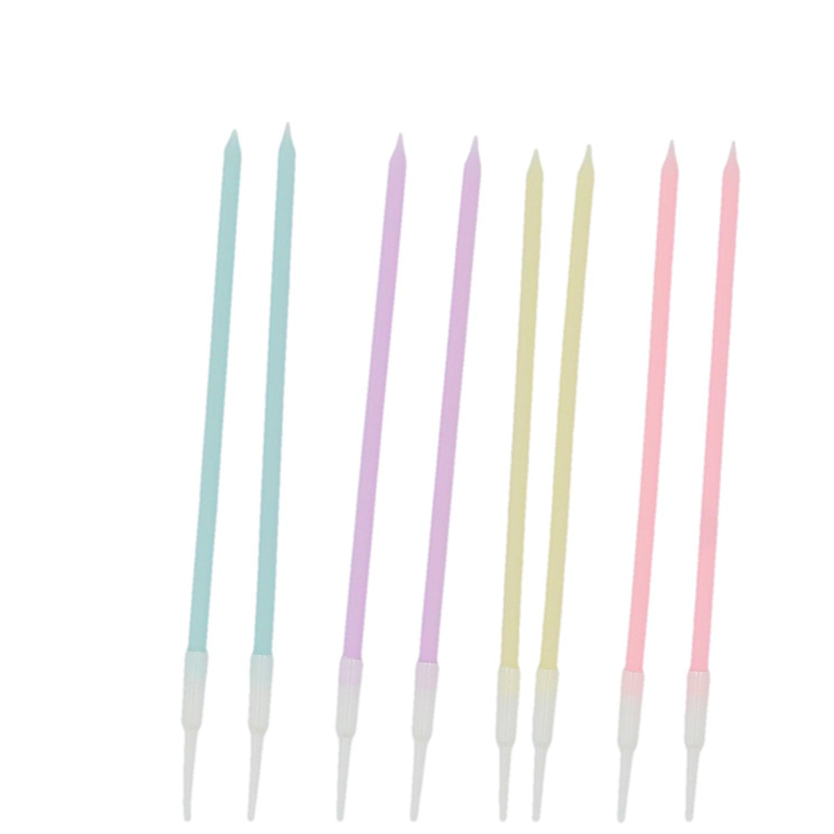 Bougies géantes - Bleu, Lilas, Jaune et Rose (15cm, 8 pièces)