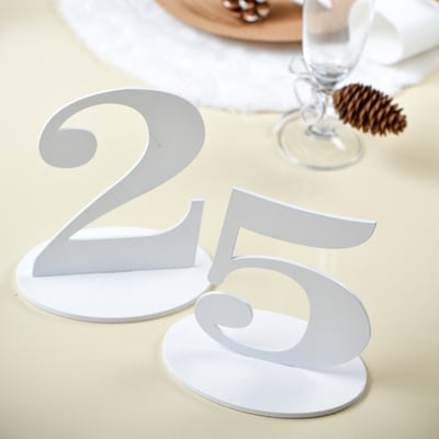 Marque-Table Chiffre Blanc