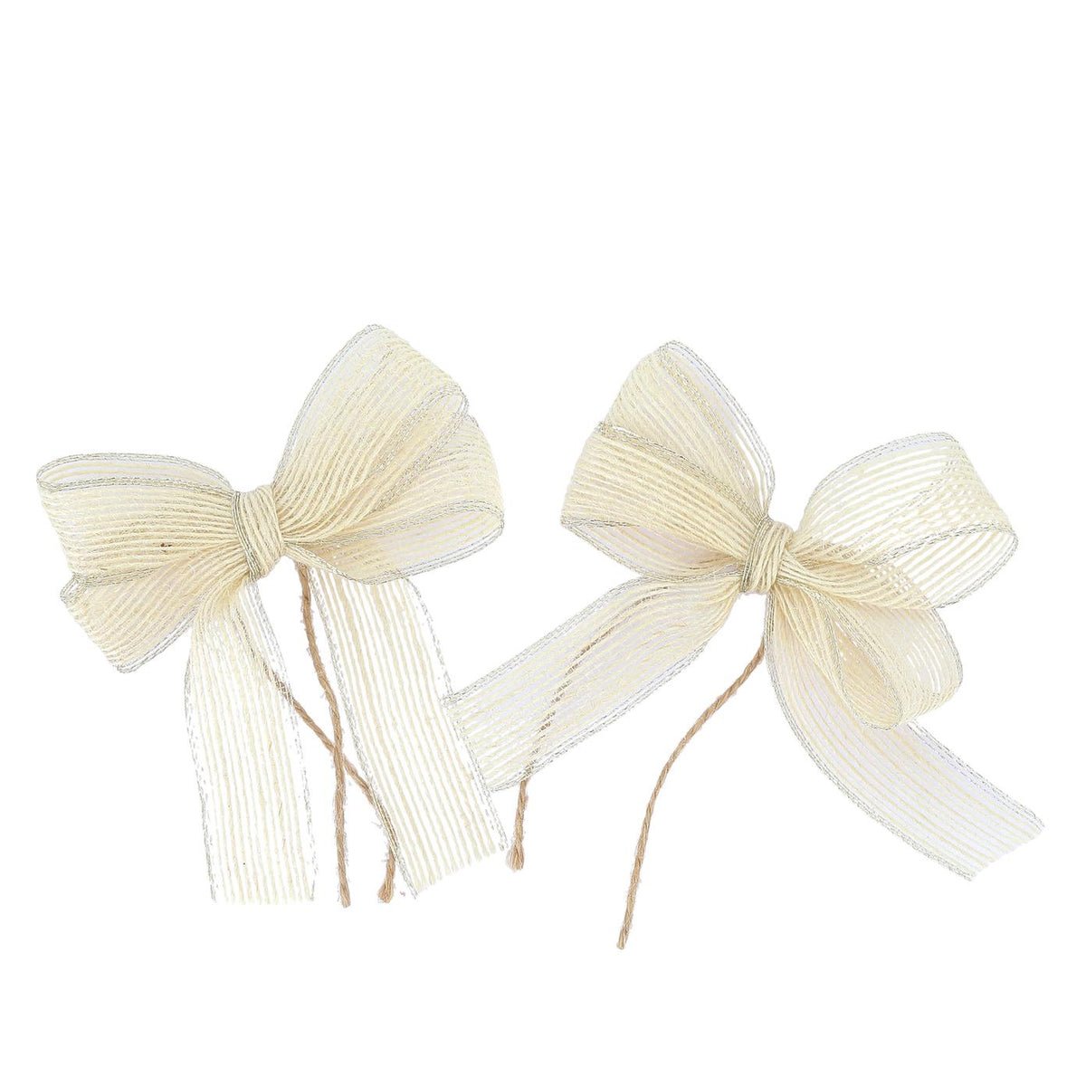 Nœuds en jute et or (2pcs)