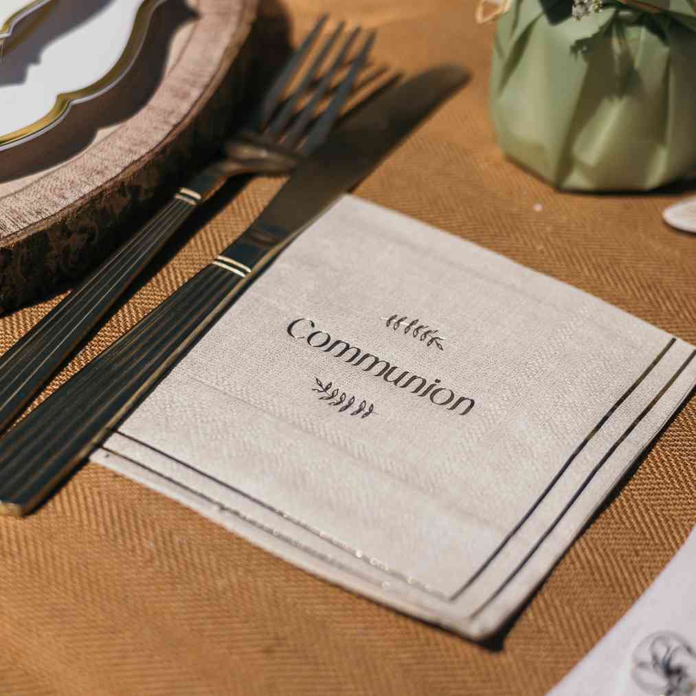Serviettes Cocktail Communion effet Lin et Or (20 pièces)