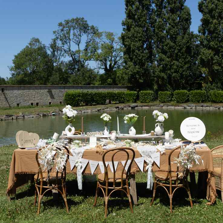 Serviettes Cocktail Communion effet Lin et Or (20 pièces)