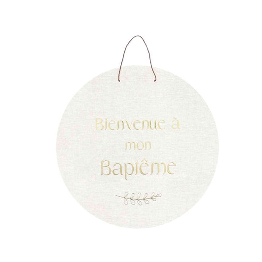 Pancarte "Bienvenue à mon Baptême"