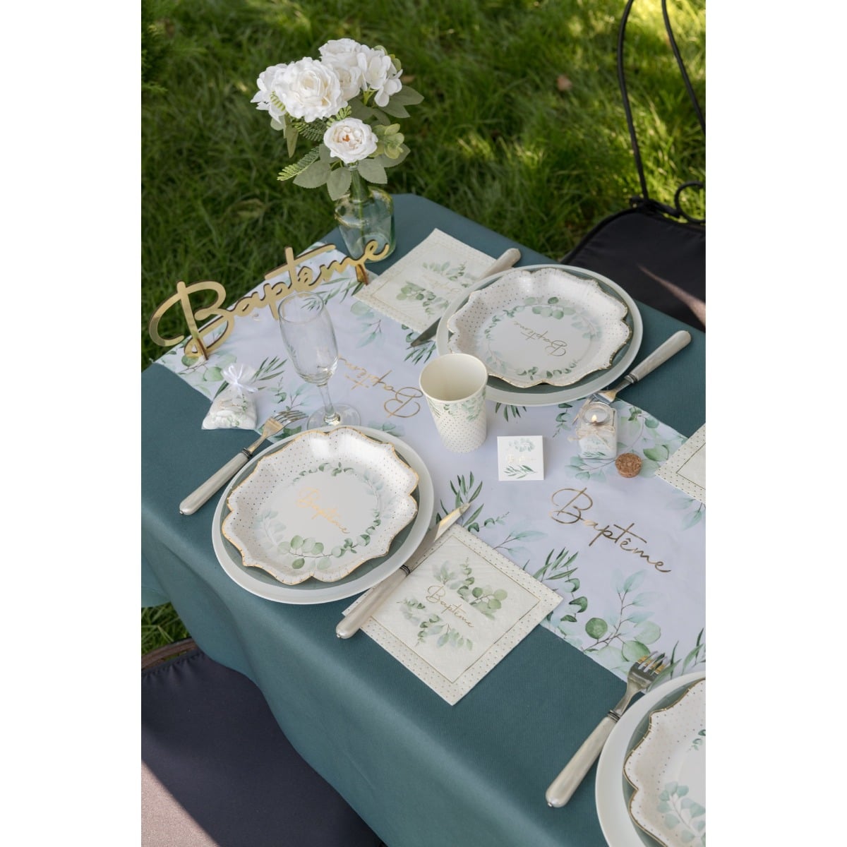 Chemin de table végétal Baptême (3m)