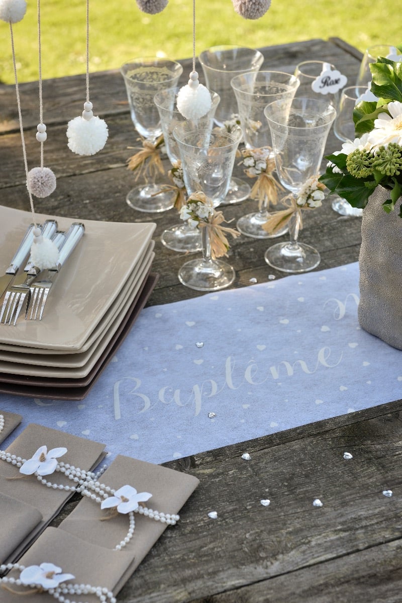 Chemin de table Baptême tnt (5m)