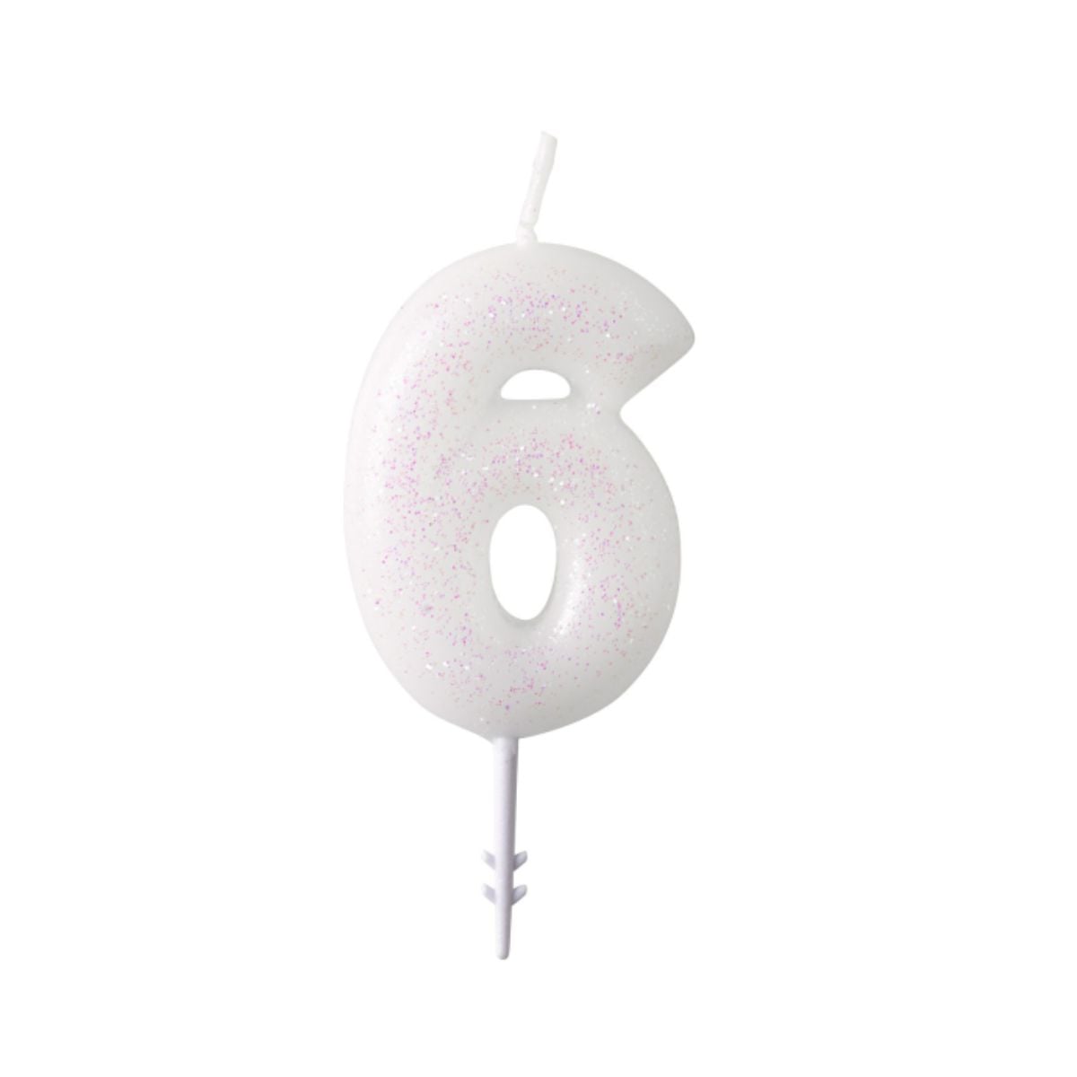 Bougie blanche pailletée - 6