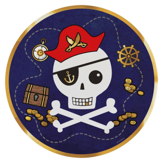 Assiettes - Pirate Carte au trésor (8 pcs)
